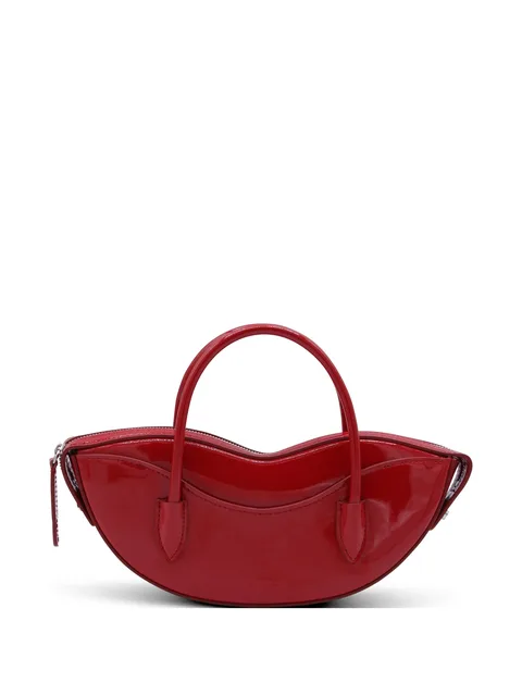 handles zip leather shoulder bag