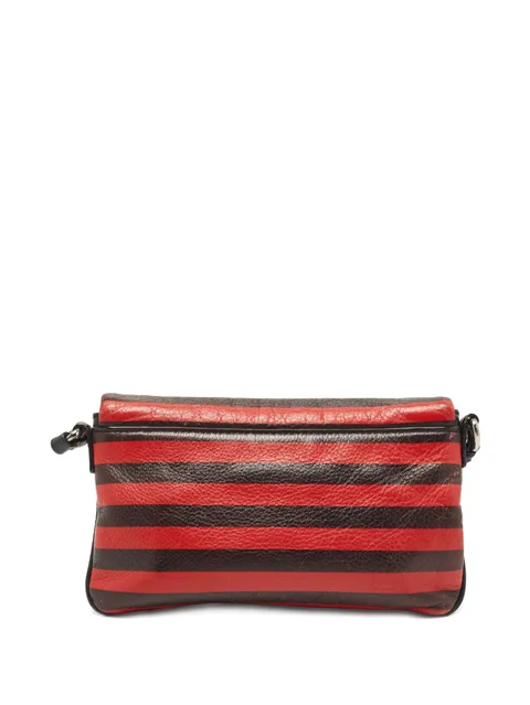 striped leather cross body bag