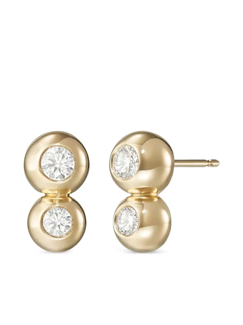 серьги Audrey Double из желтого золота с бриллиантами