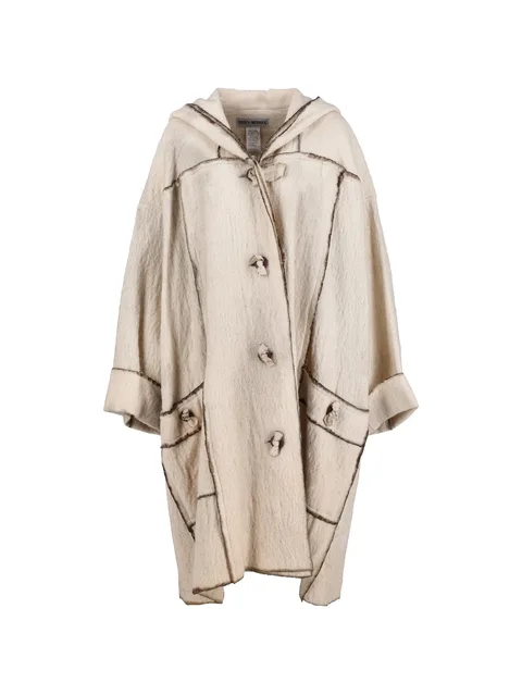 hooded toggle-fastening coat