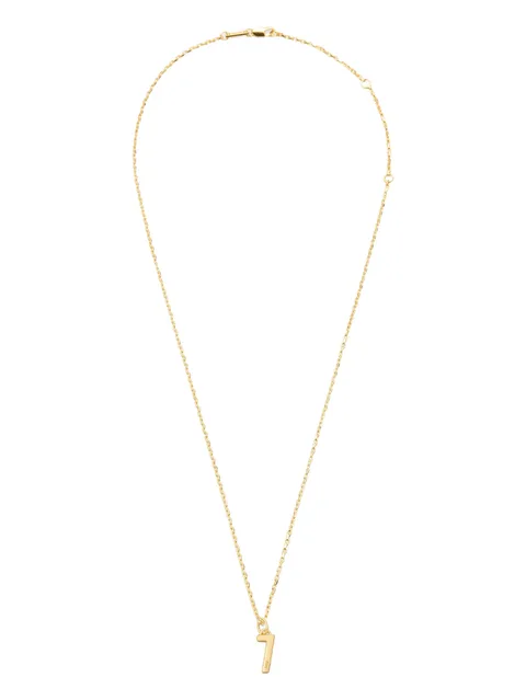 hammered number-pendant necklace