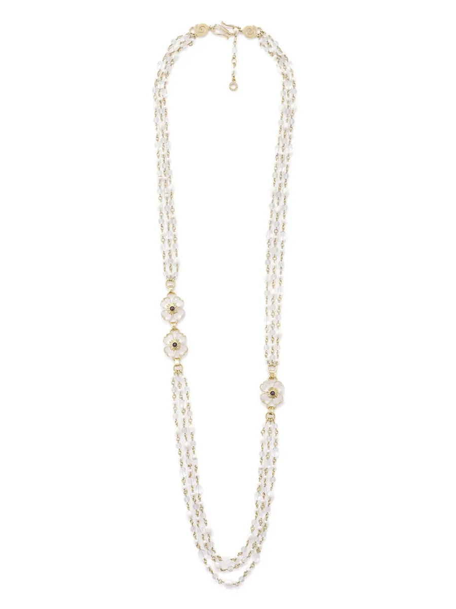 Trefle long necklace 3 rows 2