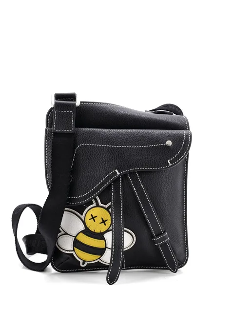 сумка через плечо KAWS Saddle Flat Messenger Bag Leather with Applique