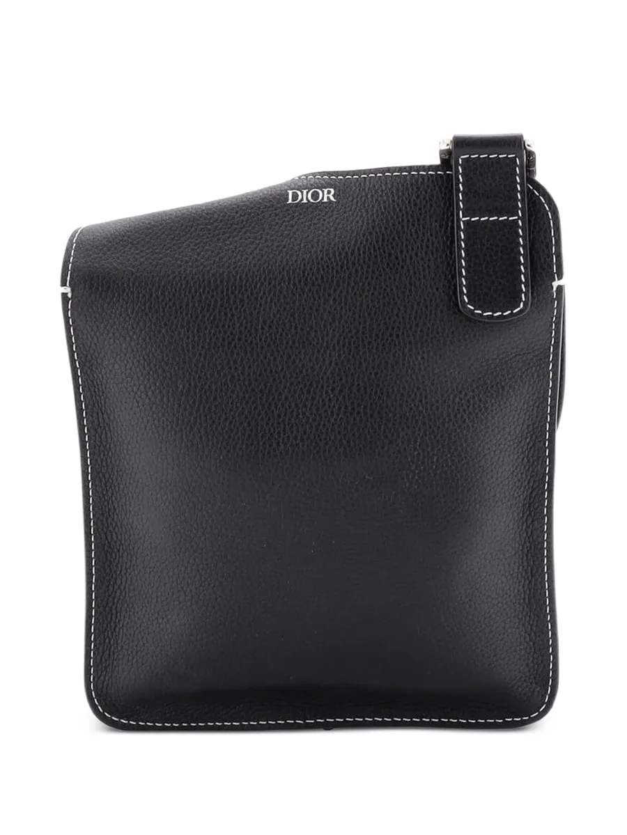 сумка через плечо KAWS Saddle Flat Messenger Bag Leather with Applique 4