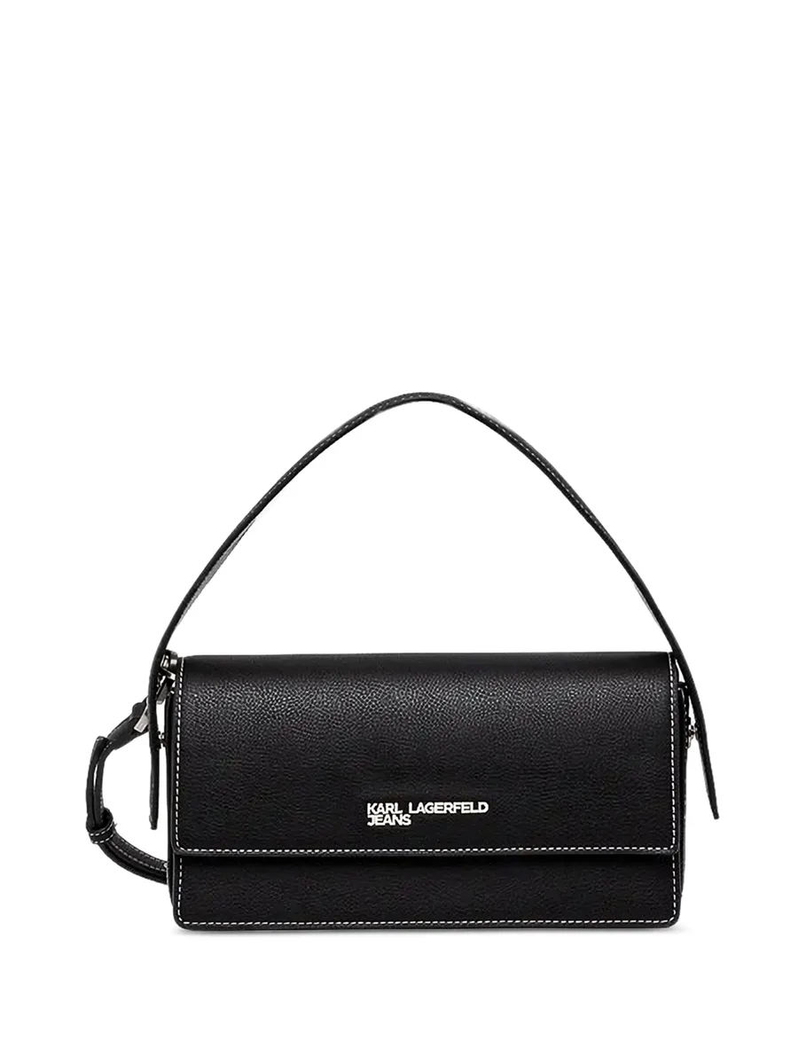 logo-plaque contrast-stitch shoulder bag 2