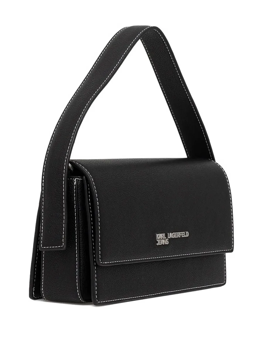 logo-plaque contrast-stitch shoulder bag 6