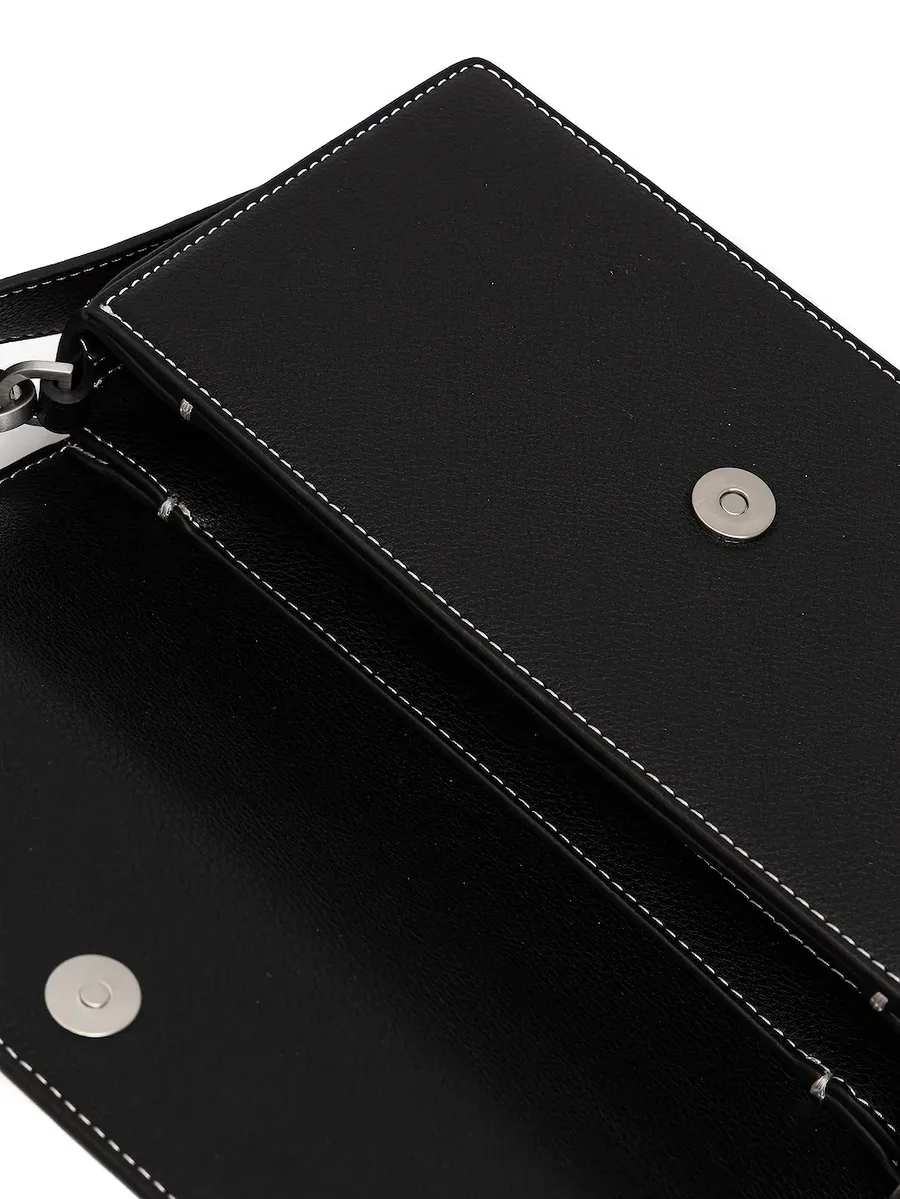 logo-plaque contrast-stitch shoulder bag 8