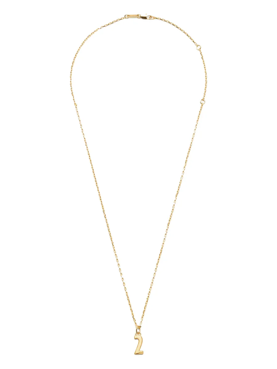 hammered number pendant necklace 1