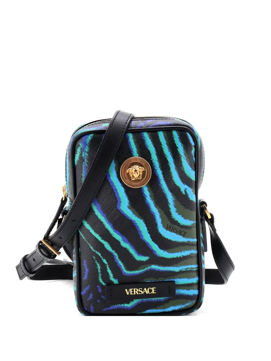 сумка через плечо Medusa Biggie Pouch Printed Leather Micro с принтом 1