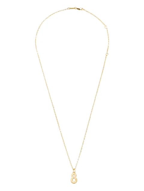 hammered number 8 pendant necklace