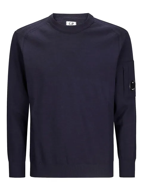 crew neck lens pocket jumper