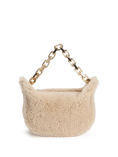small shearling eyelet bag
