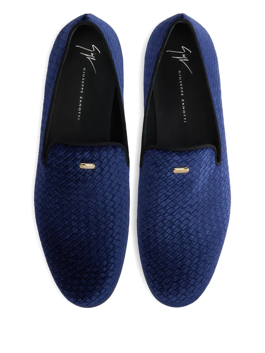 woven-pattern velvet loafers 6