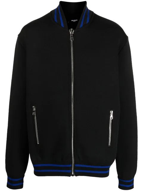 zipped knit jumper