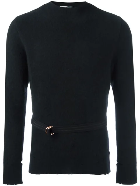 distressed crew neck sweater