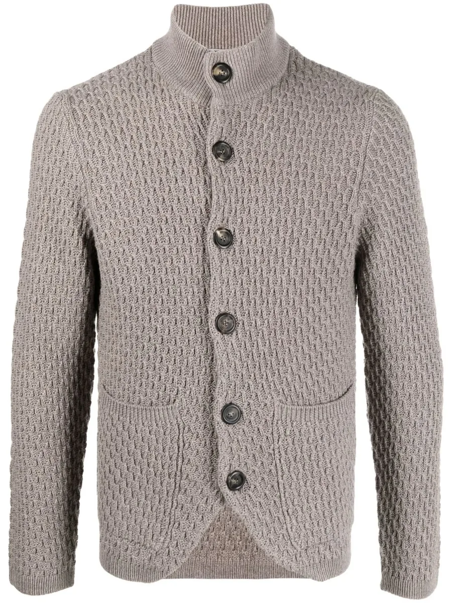 textured-knit merino wool cardigan 2