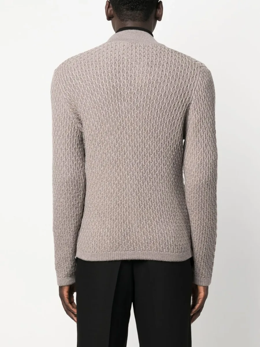 textured-knit merino wool cardigan 8