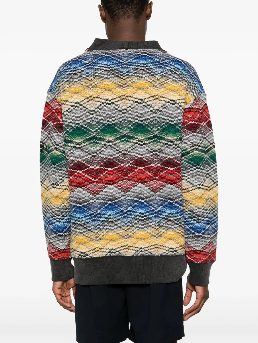 Zigzag V-neck cardigan 8