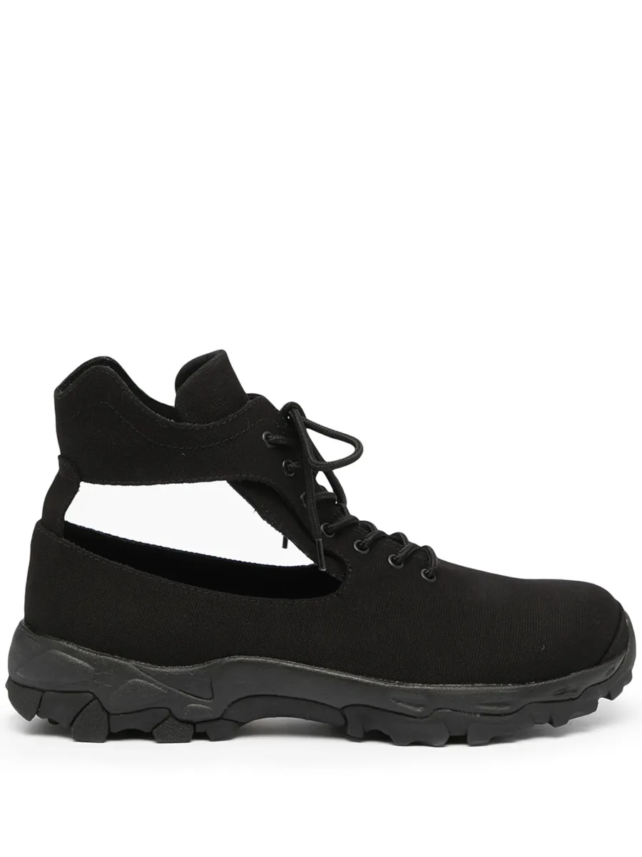 cut-out canvas high-top sneakers 2