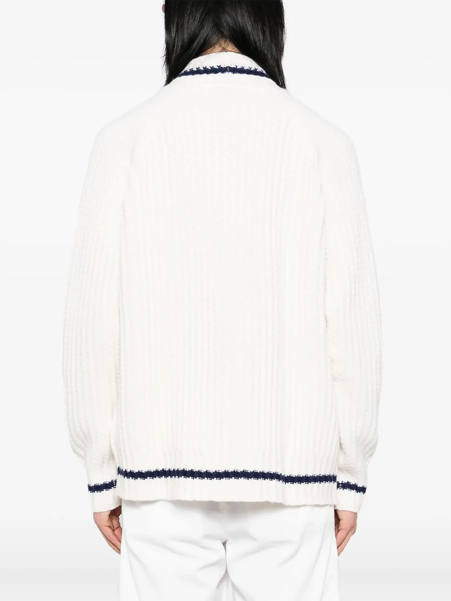 logo patched cardigan 8