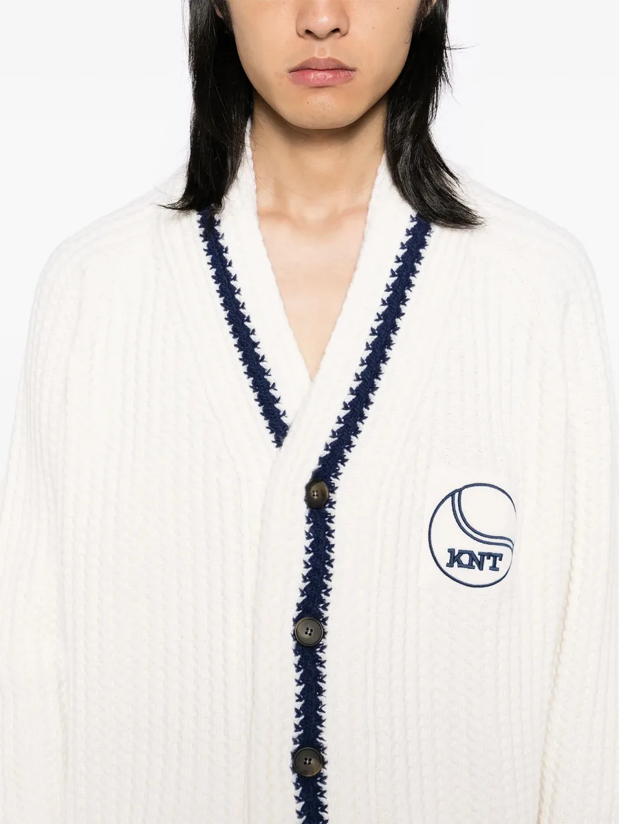 logo patched cardigan 9