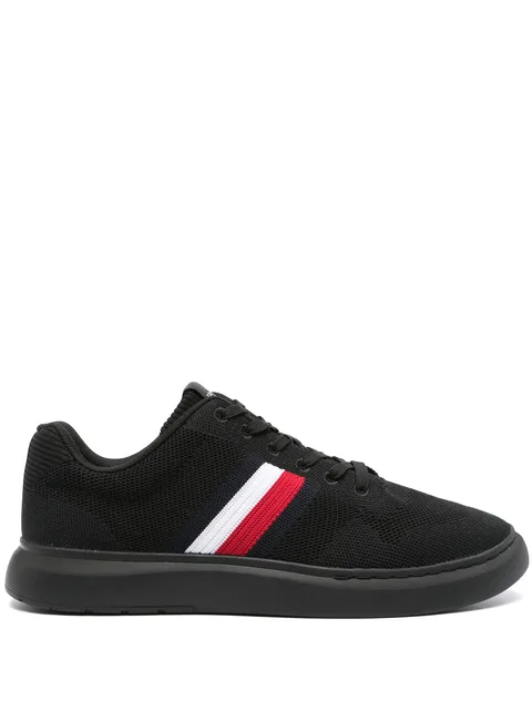 side stripe-detail mesh sneakers