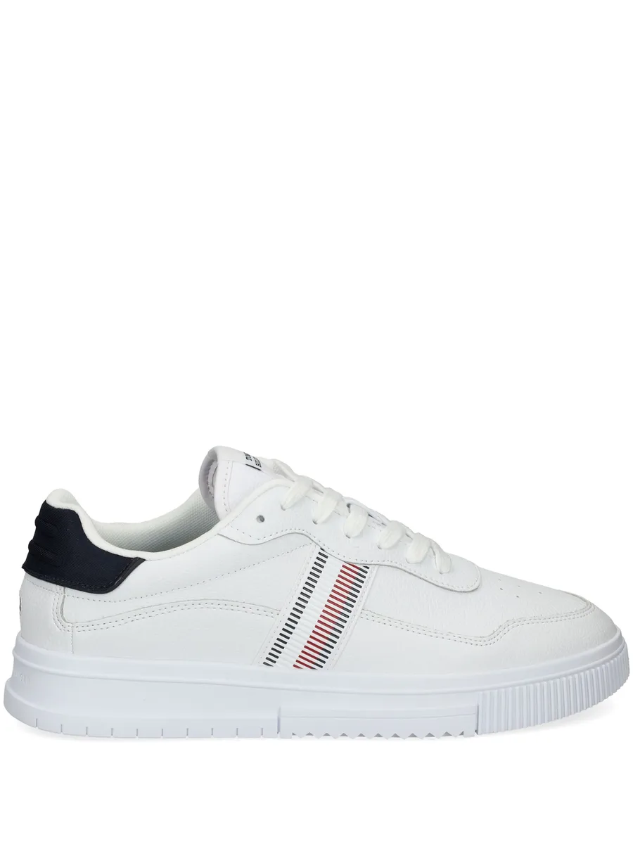 contrasting lace up trainers 2