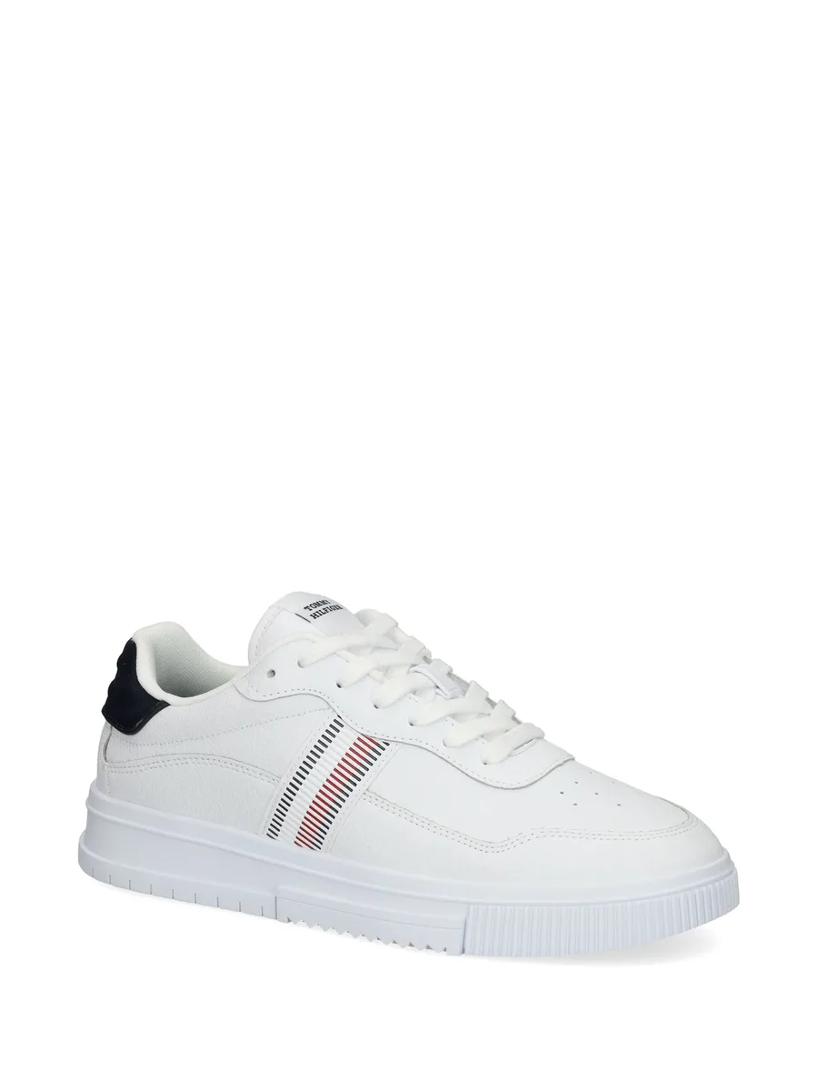 contrasting lace up trainers 3