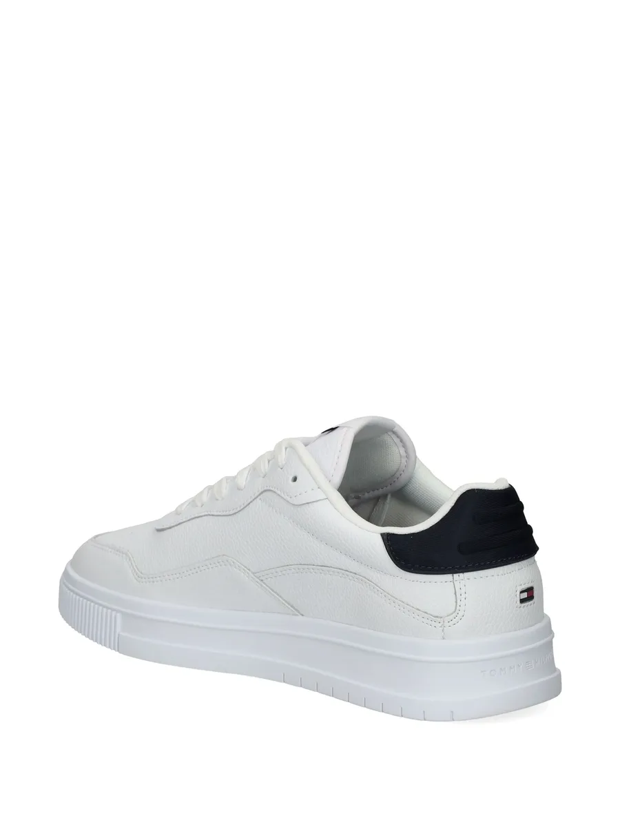 contrasting lace up trainers 6