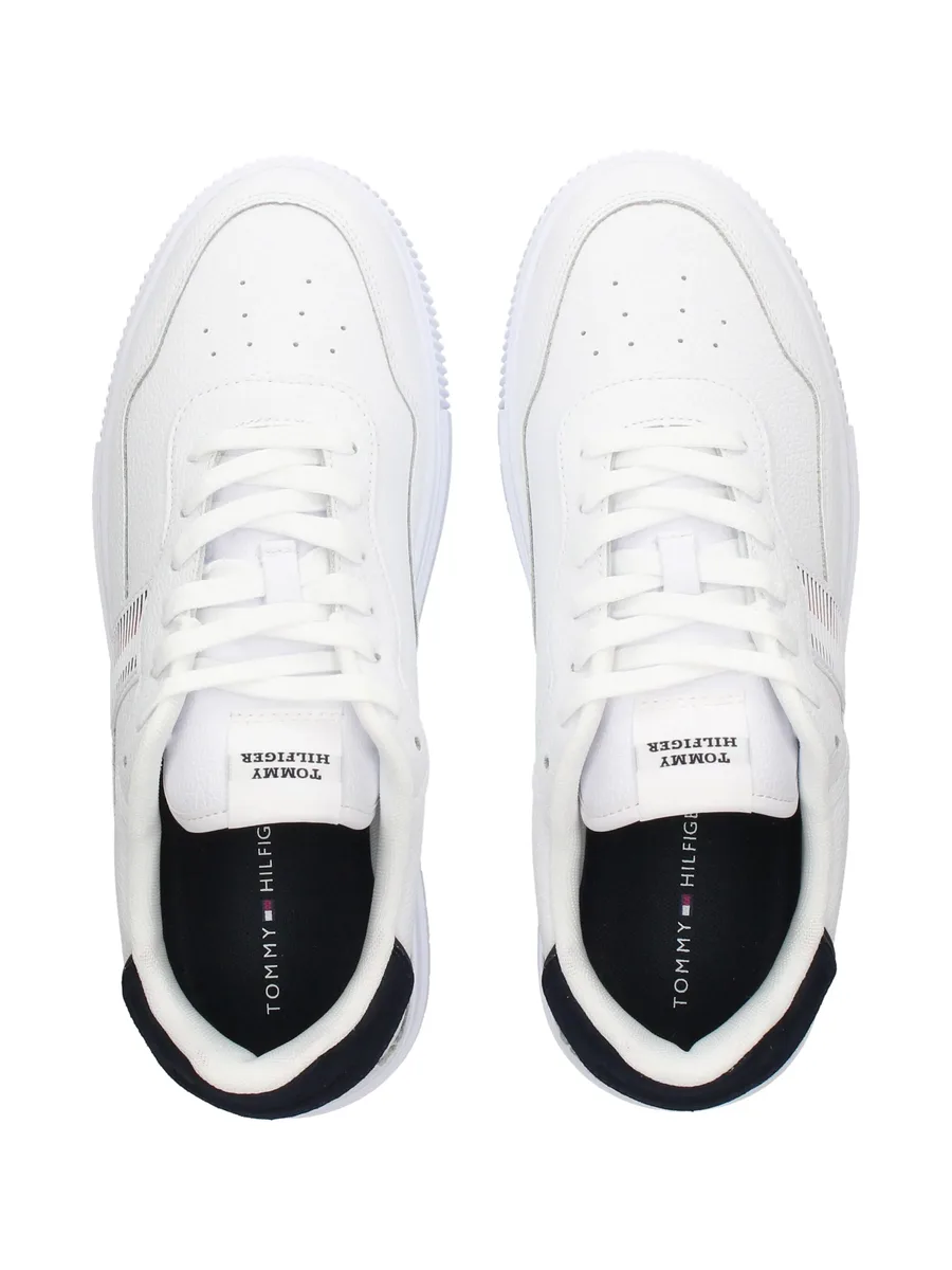 contrasting lace up trainers 8