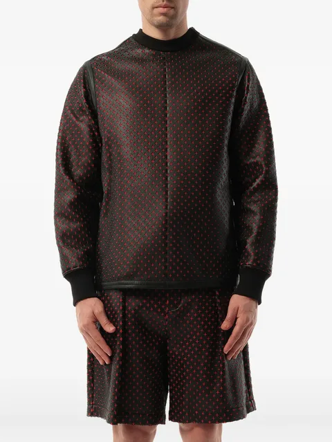 perforated leather sweater