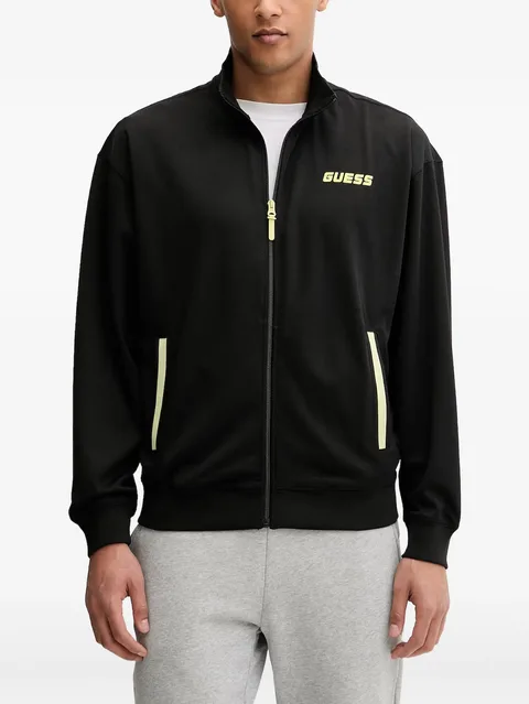 logo-print zip-up sweater
