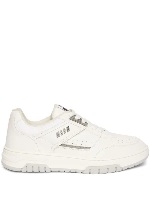 ogo-print leather sneakers