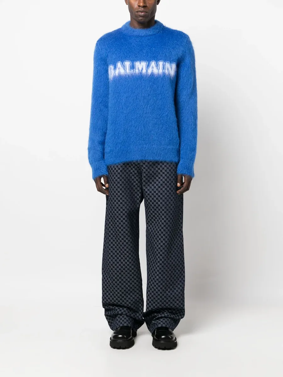 logo-print brushed-finish jumper 3