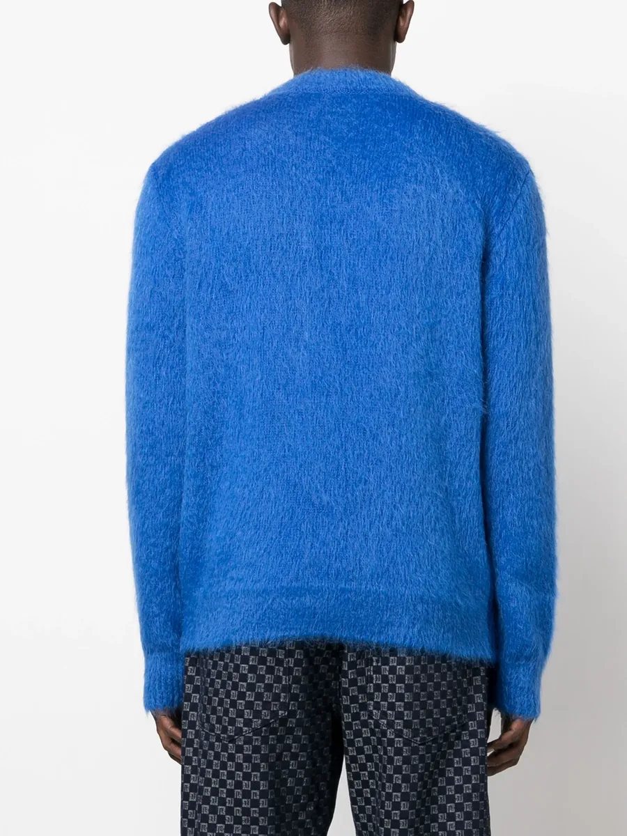 logo-print brushed-finish jumper 8