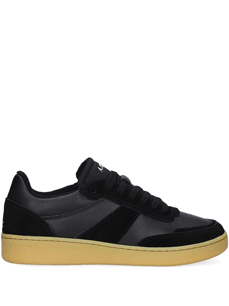 Plain suede-panel sneakers 1