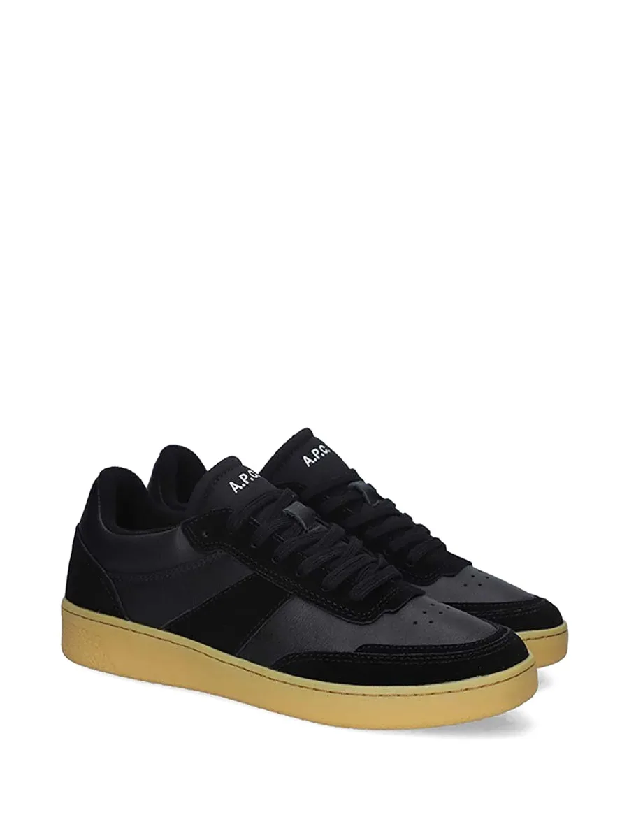 Plain suede-panel sneakers 4