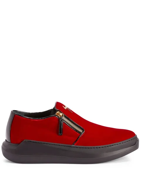 Conley zipped velvet sneakers