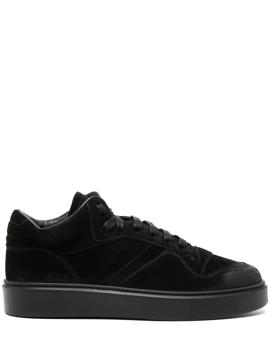 logo-debossed suede sneakers 2