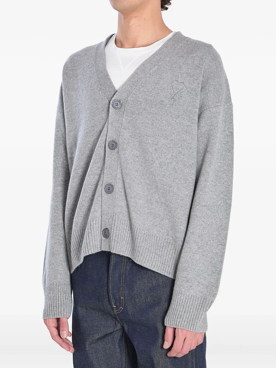 embroidered-logo button cardigan 4