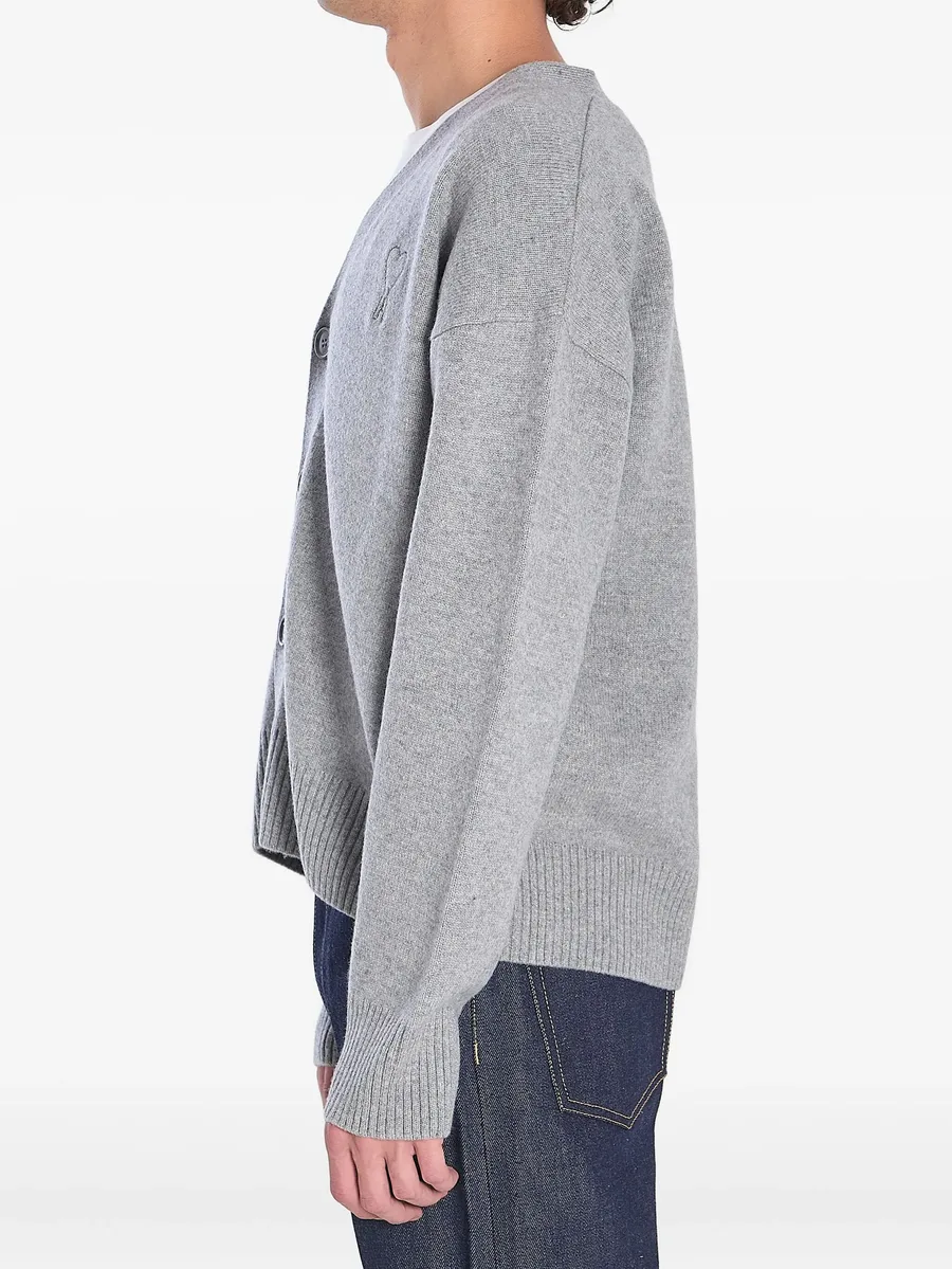 embroidered-logo button cardigan 5