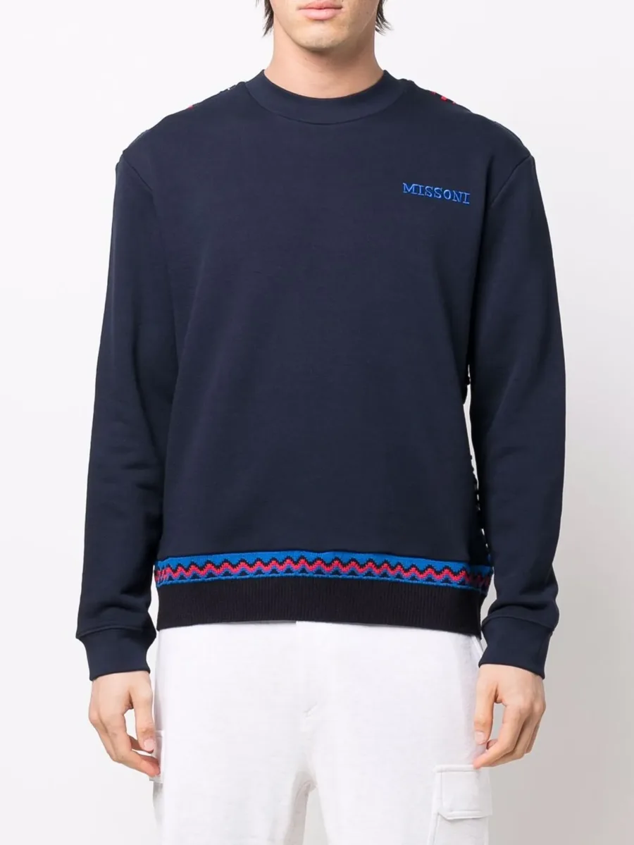 zig-zag detail logo sweatshirt 5