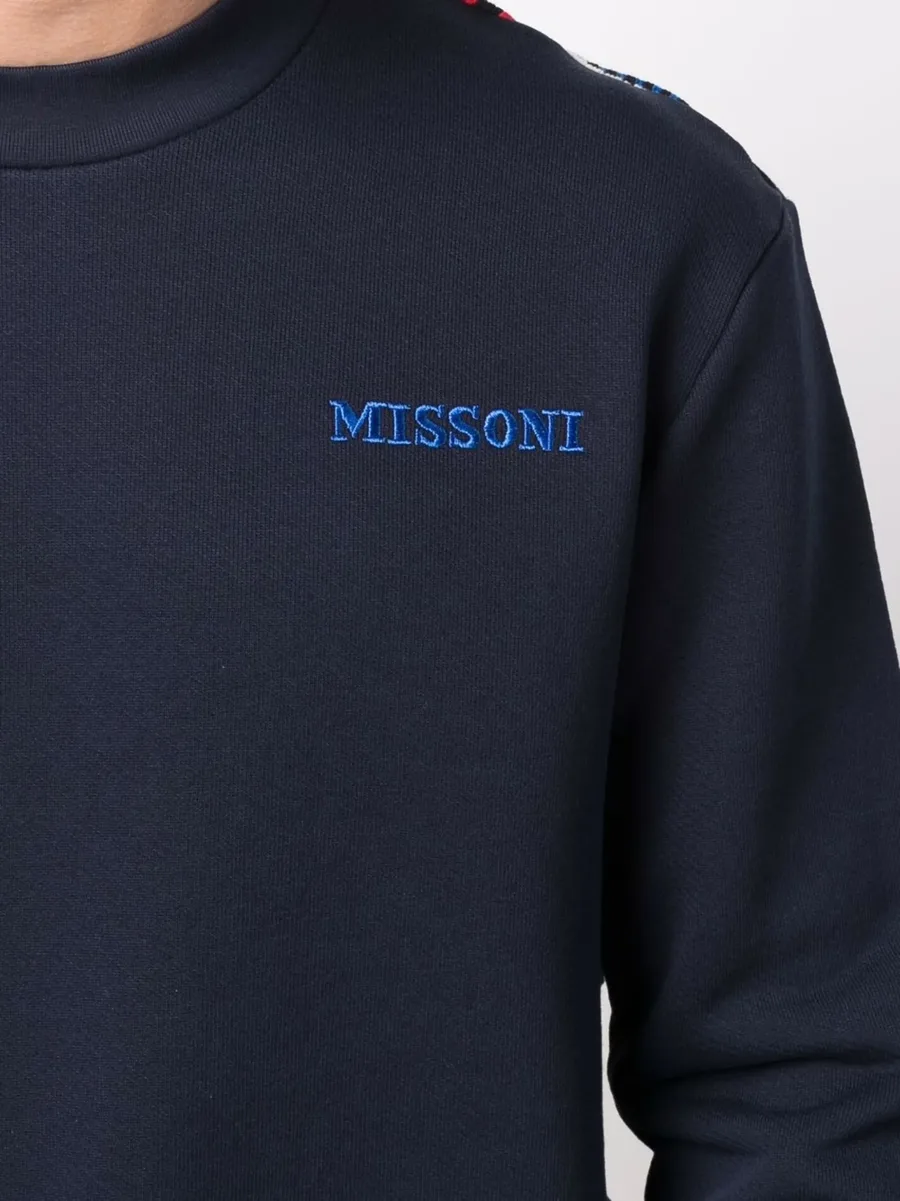 zig-zag detail logo sweatshirt 9
