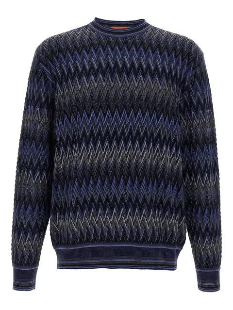 zigzag-pattern wool sweater