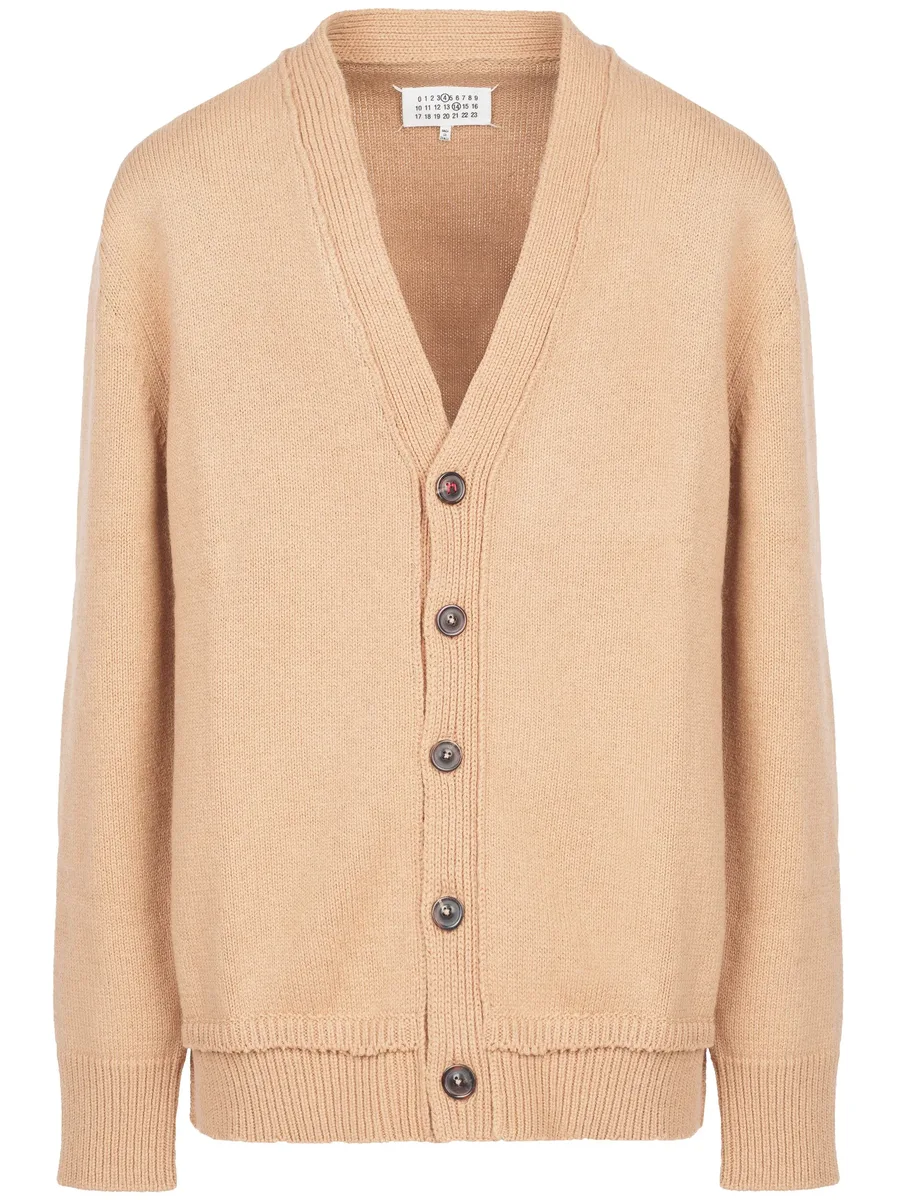 V-neck elbow-patch cardigan 1