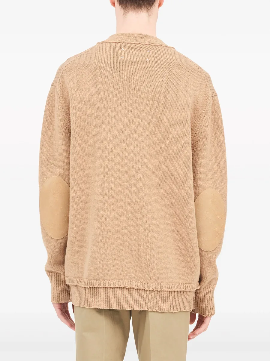 V-neck elbow-patch cardigan 7