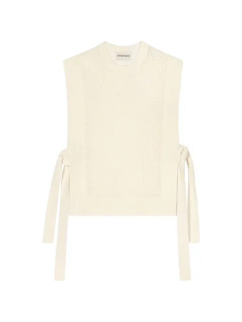 hooded pointelle knitted top