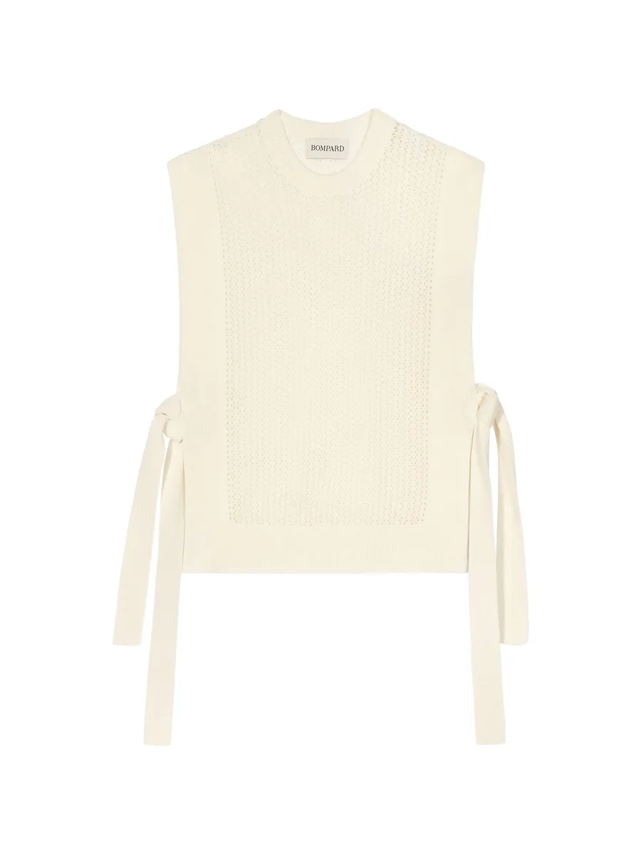 hooded pointelle knitted top 2