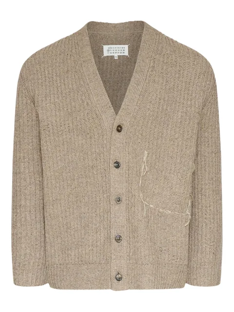 button-up textured cardigan