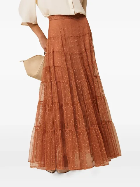 tiered tulle long skirt